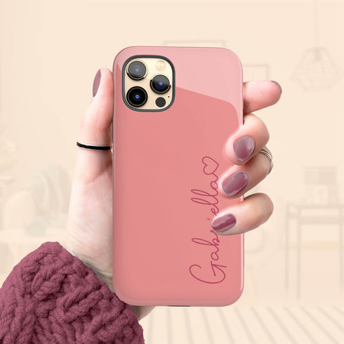 Personalized Cute Vibrant Heart Accent iPhone Case